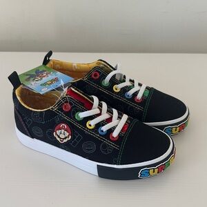 Nintendo Black and White Kids Shoes with Mario Design
